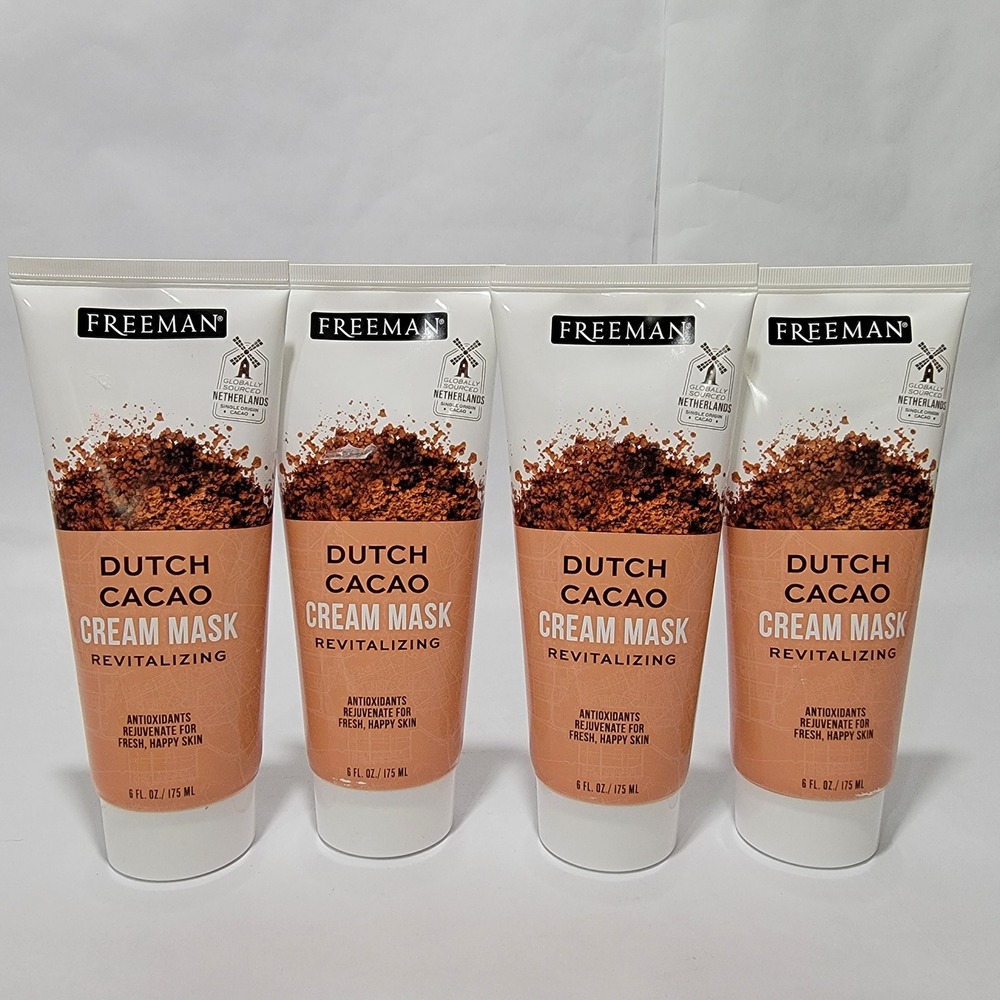 Freeman‎ Dutch Cacao Cream Mask Revitalizing 6oz Lot of 4 Netherlands Cacao